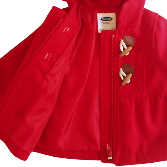 Old Navy Red Toggle Coat 3-6 Months - Picture 4 of 8